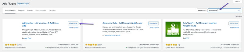 Add Plugins Ad Inserter