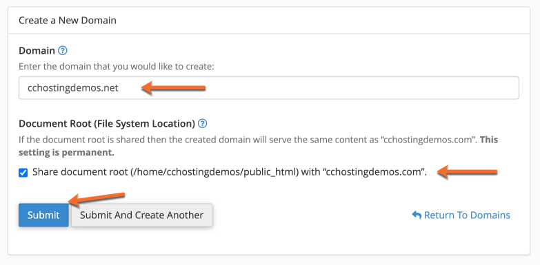 Parked Domain in cPanel