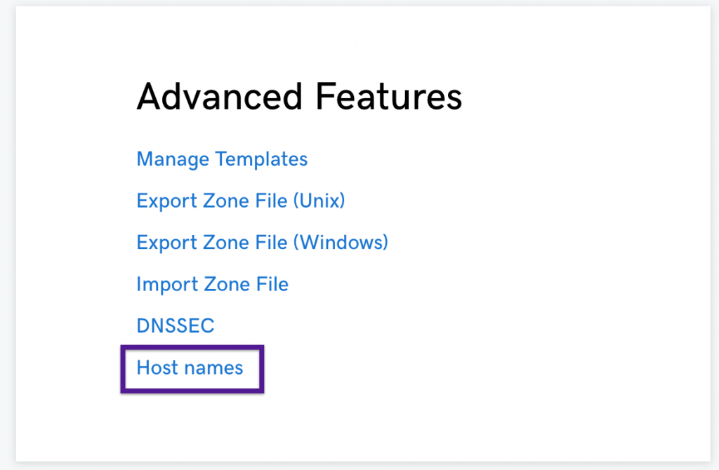 Edit HostNames GoDaddy