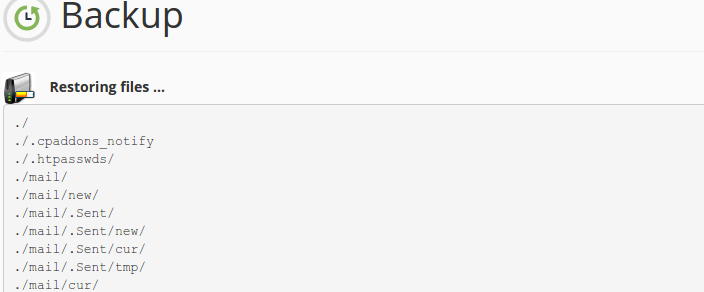 cpanel home backup restore